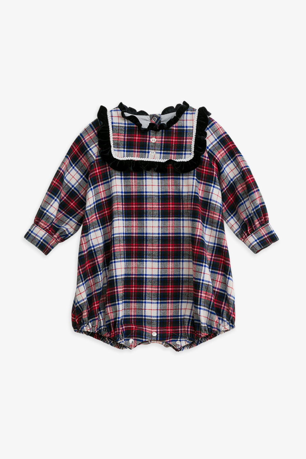 【予約商品】Luxuryコレクション:Winter Tale ベロア フリルカラー 長袖カバーオール
