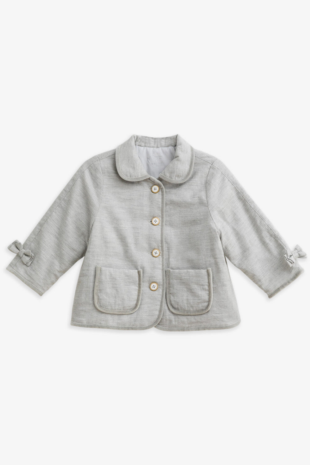 【予約商品】Mainコレクション:Rosie ラウンドカラー リボン 中綿ジャケット