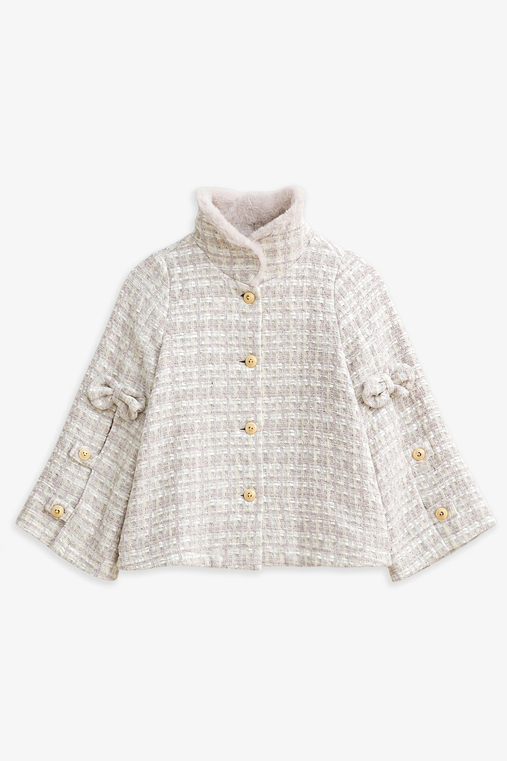 【予約商品】Luxuryコレクション:Autumn Letter ラメツイード ポンチョ風長袖ジャケット