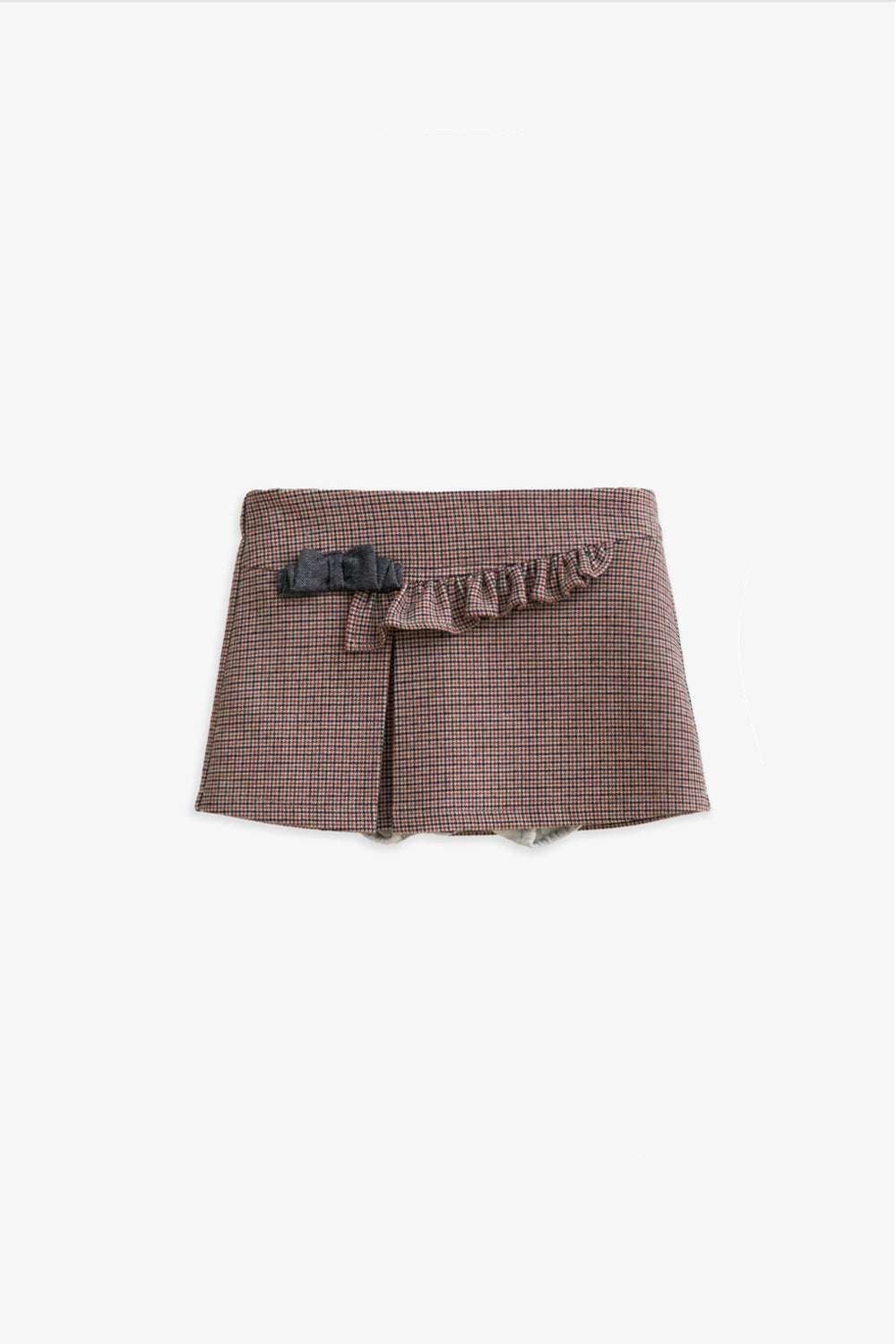 【予約商品】Luxuryコレクション:Lottie ハウンドトゥース フリルリボン プリーツ スカートロンパース