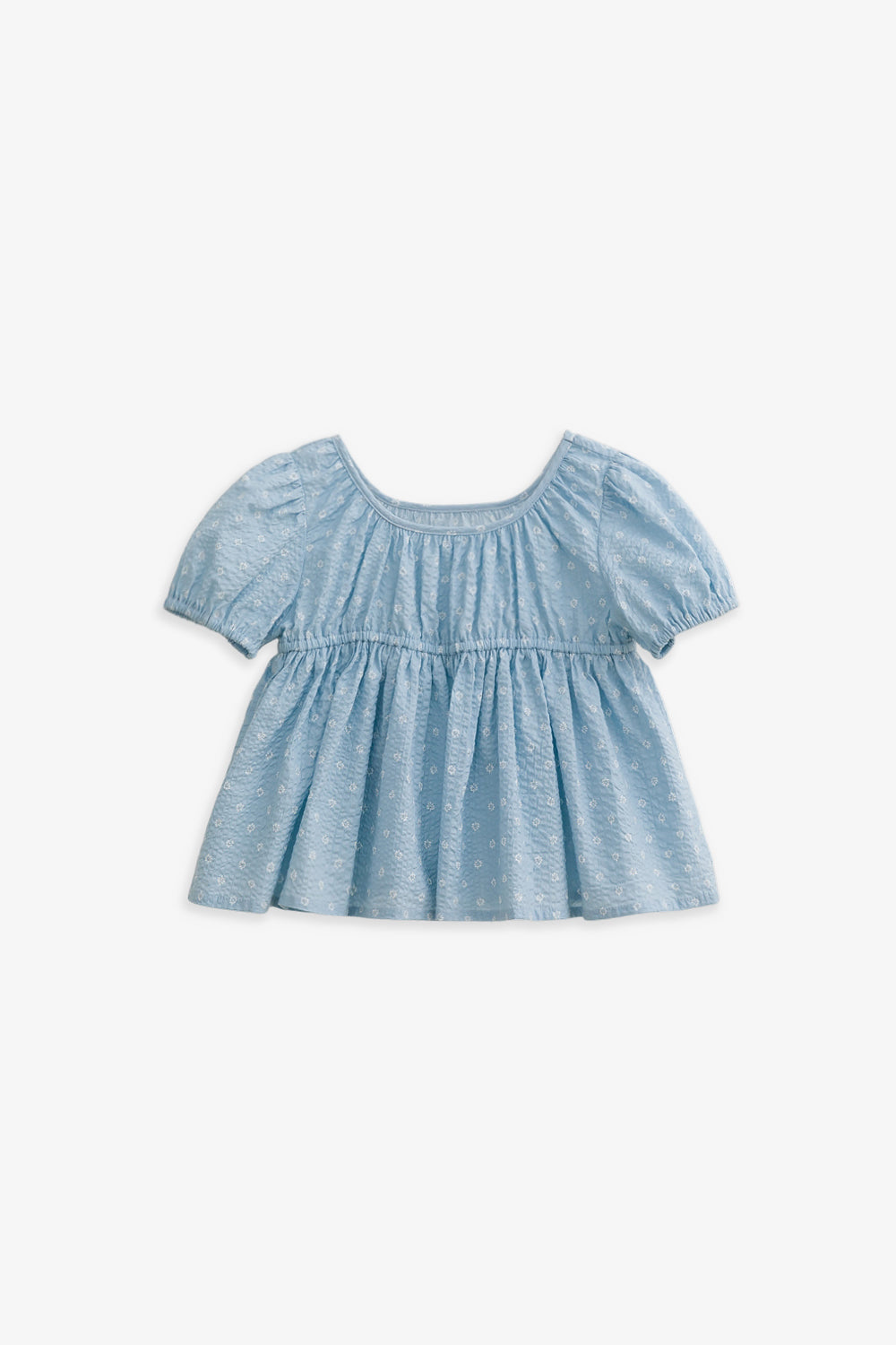 【予約商品】Luxury コレクション: Floral リップル生地パフスリーブトップス