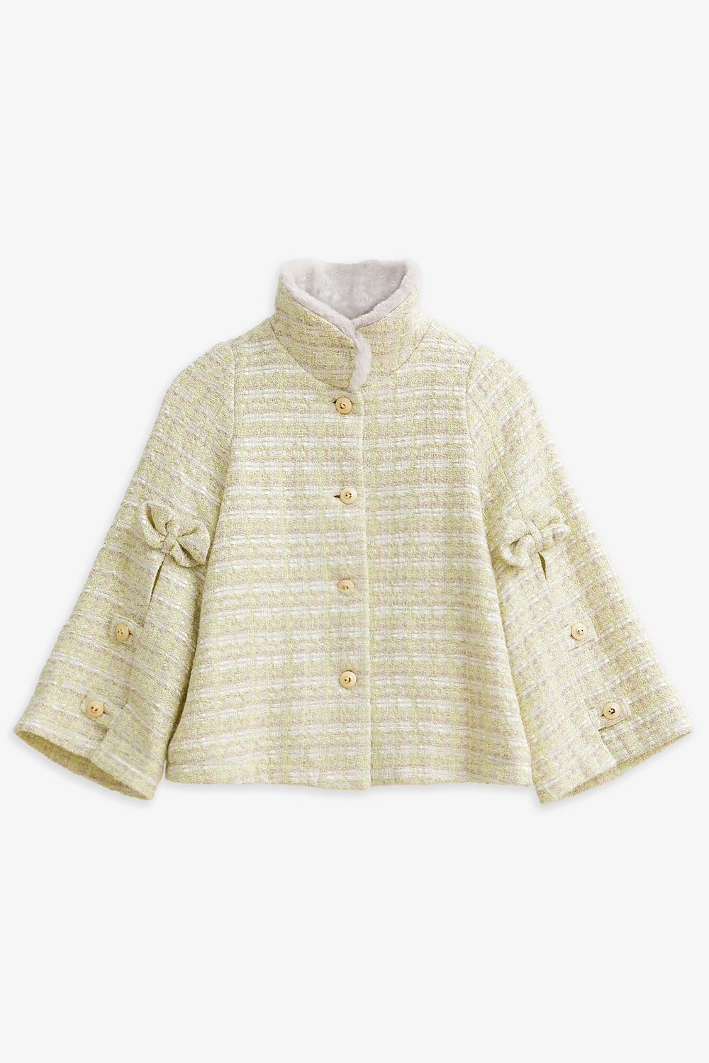 【予約商品】Luxuryコレクション:Autumn Letter ラメツイード ポンチョ風長袖ジャケット