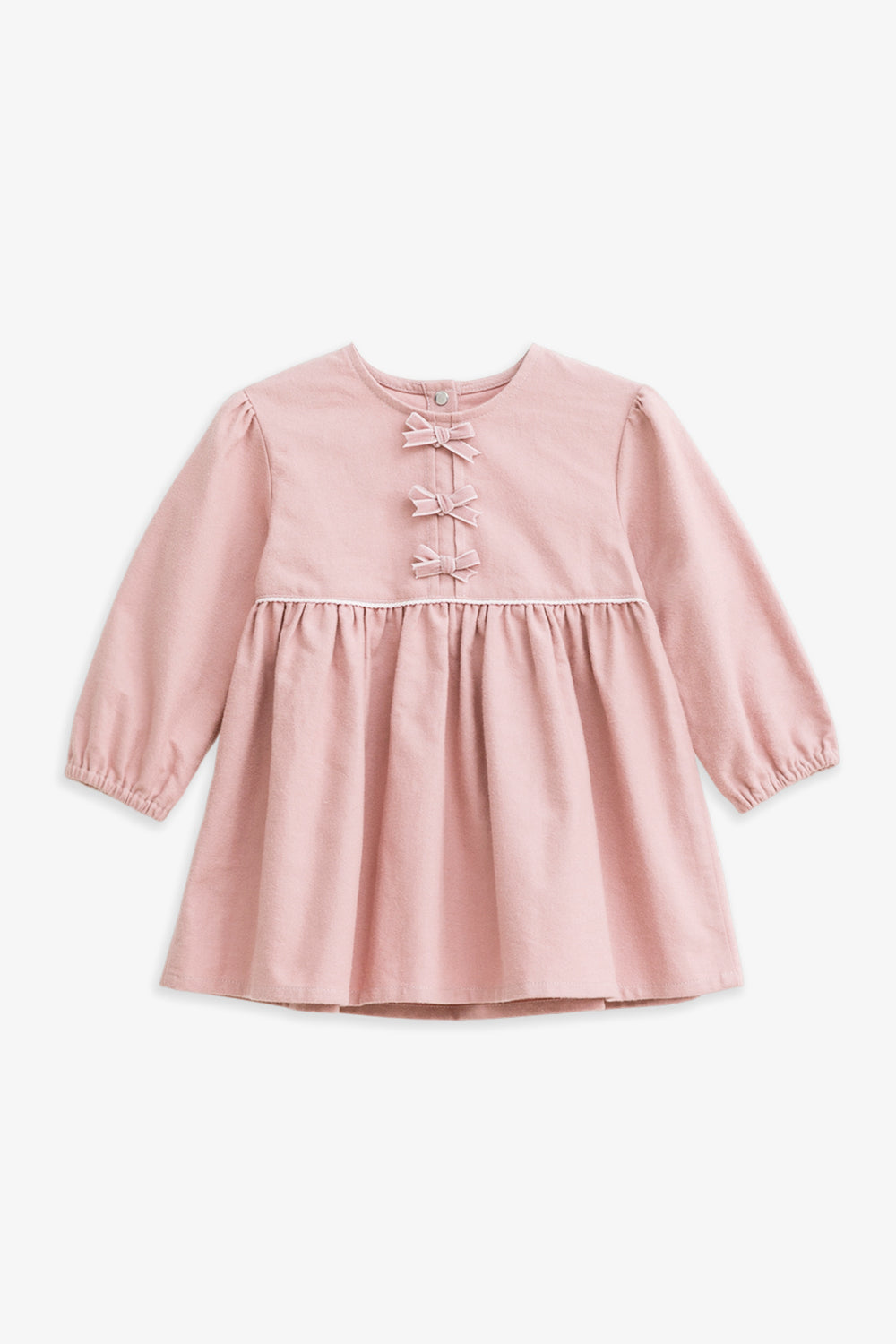 【予約商品】Mainコレクション:Cecilia ギャザーリボン オーガニックコットン長袖ワンピース
