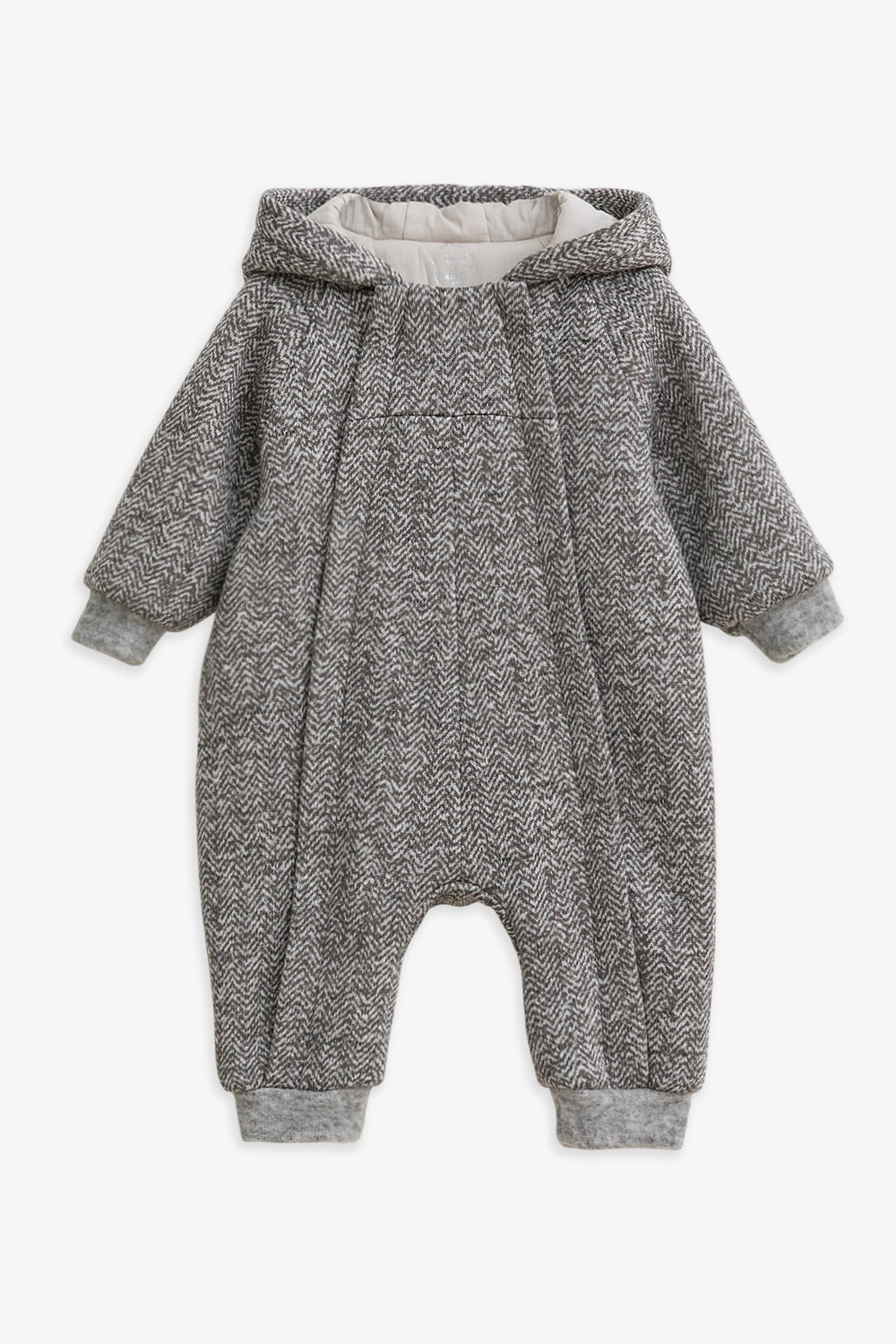 【予約商品】Luxuryコレクション:Bear Hug クマの耳 フーデッド ダブルジップ長袖カバーオール