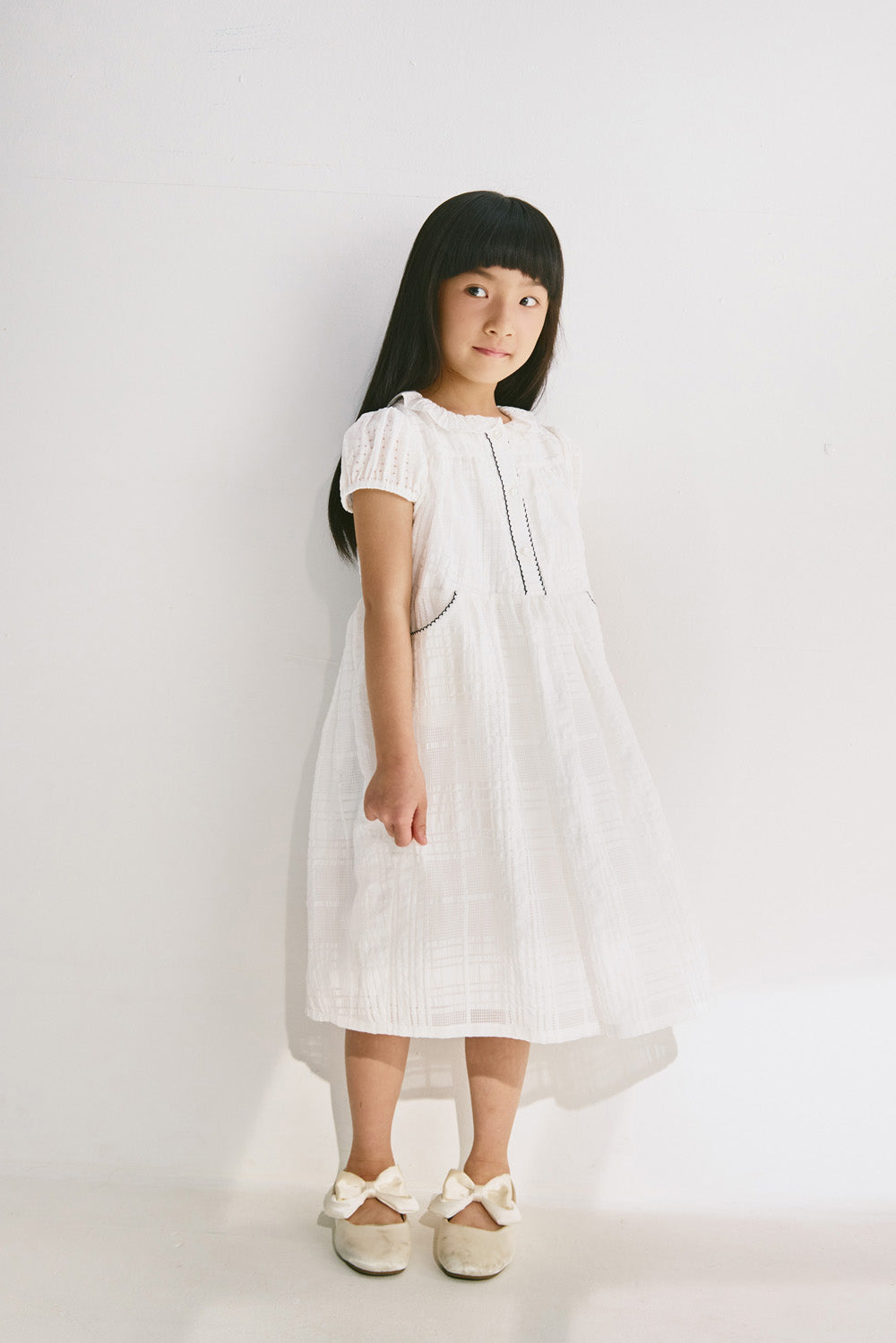 【予約商品】Luxury コレクション:Cotton Breeze コットンリネン混フリルワンピース
