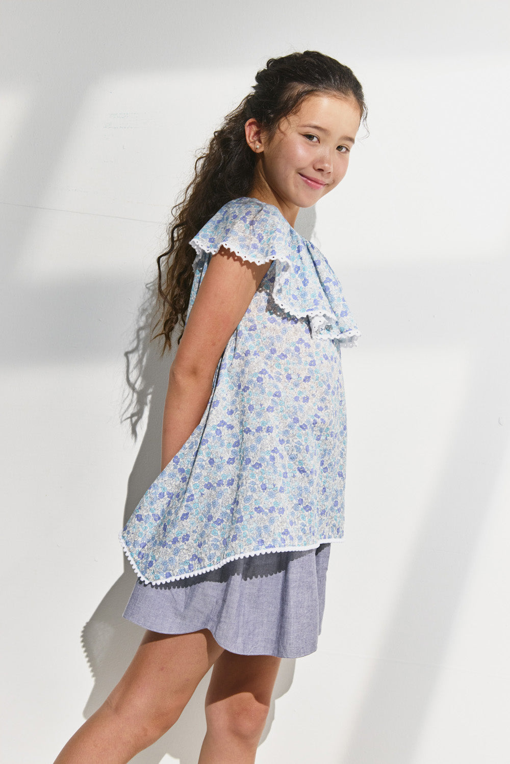 【予約商品】Luxury コレクション:Warm Garden フラワープリントサーキュラートップス