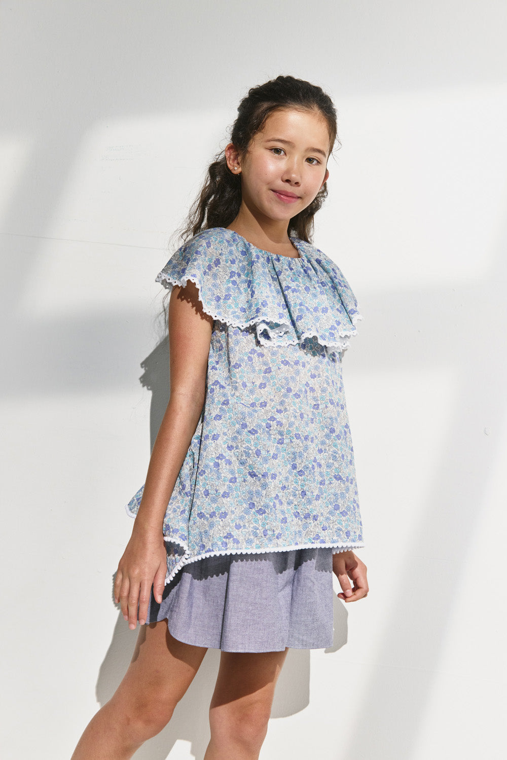 【予約商品】Luxury コレクション:Warm Garden フラワープリントサーキュラートップス