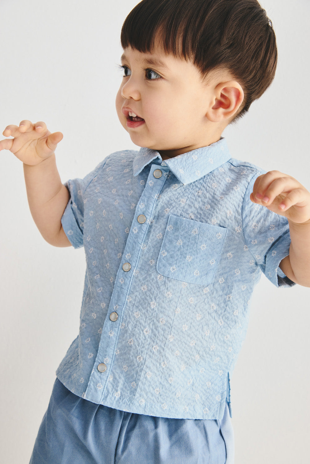 【予約商品】Luxury コレクション:Soft Motif 総柄プリントテーラードカラーシャツ