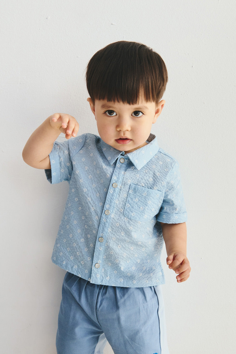 【予約商品】Luxury コレクション:Soft Motif 総柄プリントテーラードカラーシャツ