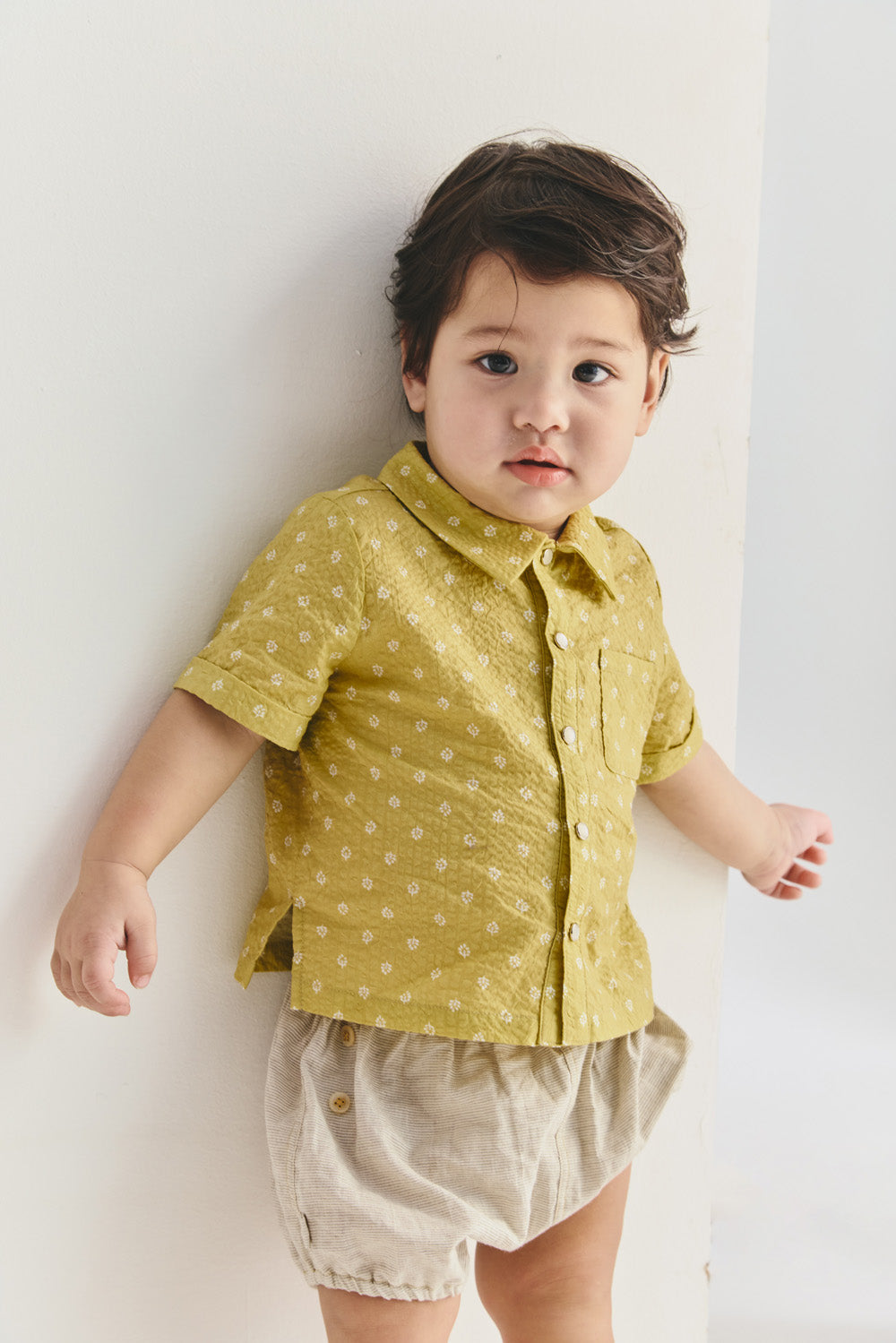 【予約商品】Luxury コレクション:Soft Motif 総柄プリントテーラードカラーシャツ