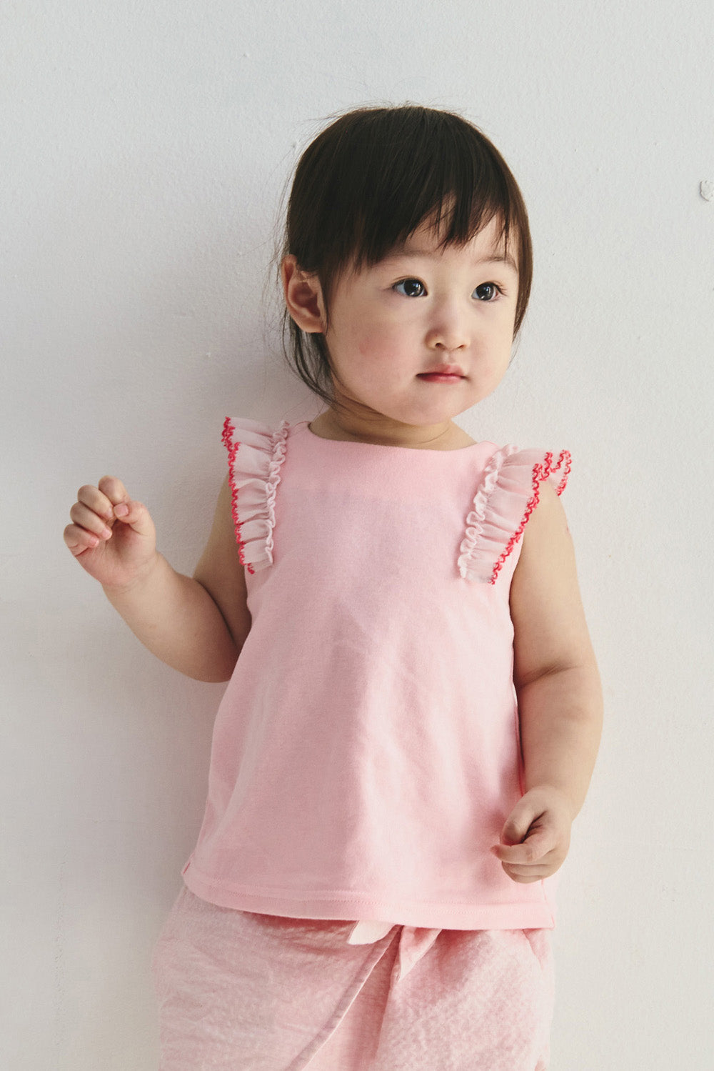 【予約商品】Main コレクション: Aurore フリルノースリーブトップス