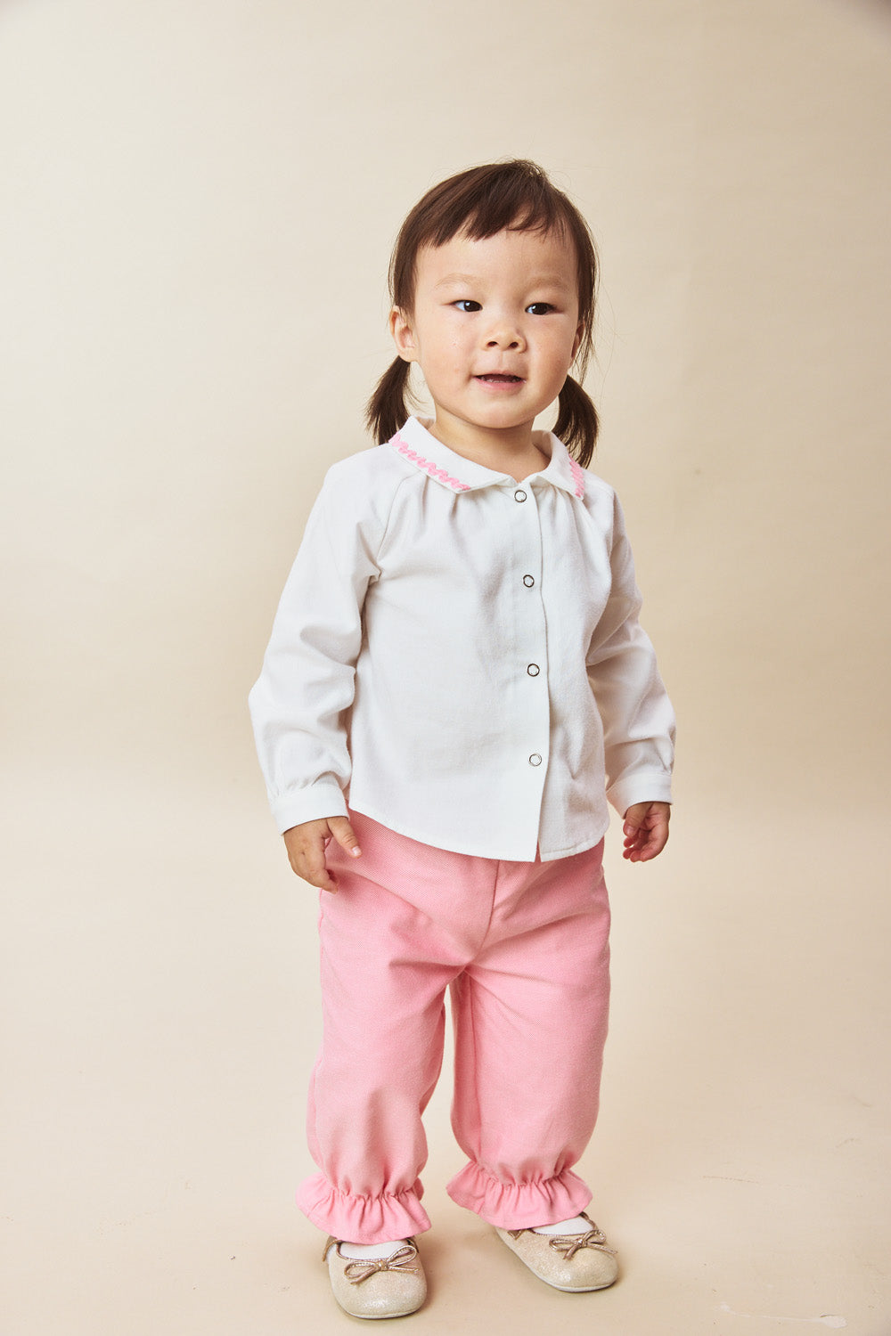 【予約商品】Mainコレクション:Elsie Bunny 裾フリル オーガニックコットン ロングパンツ