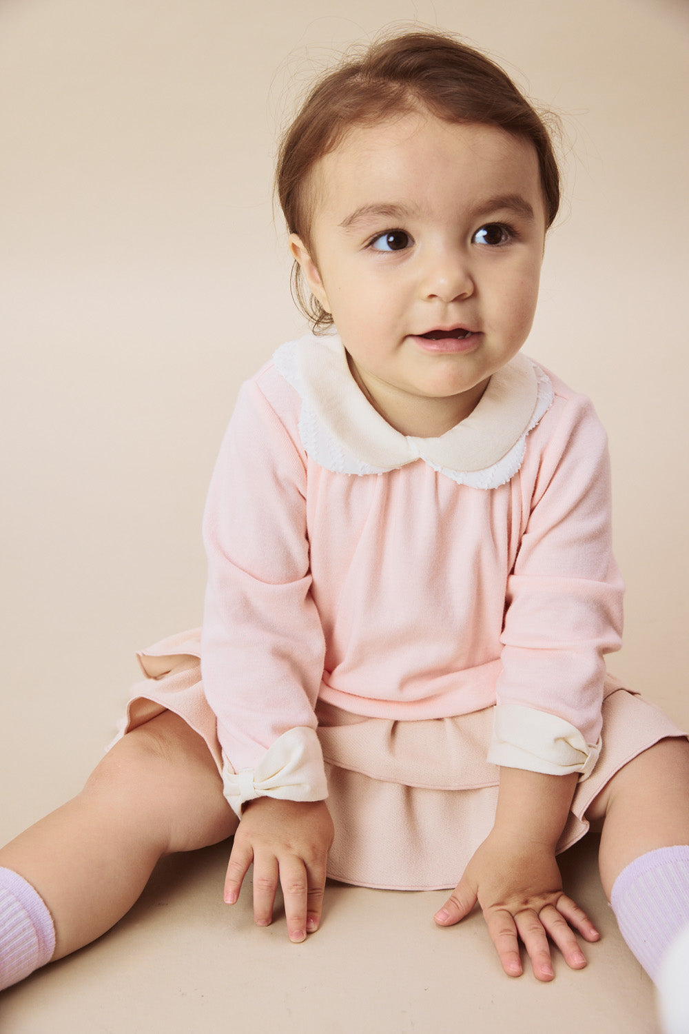 【予約商品】Mainコレクション:Lily ダブルリボンカラー長袖トップス