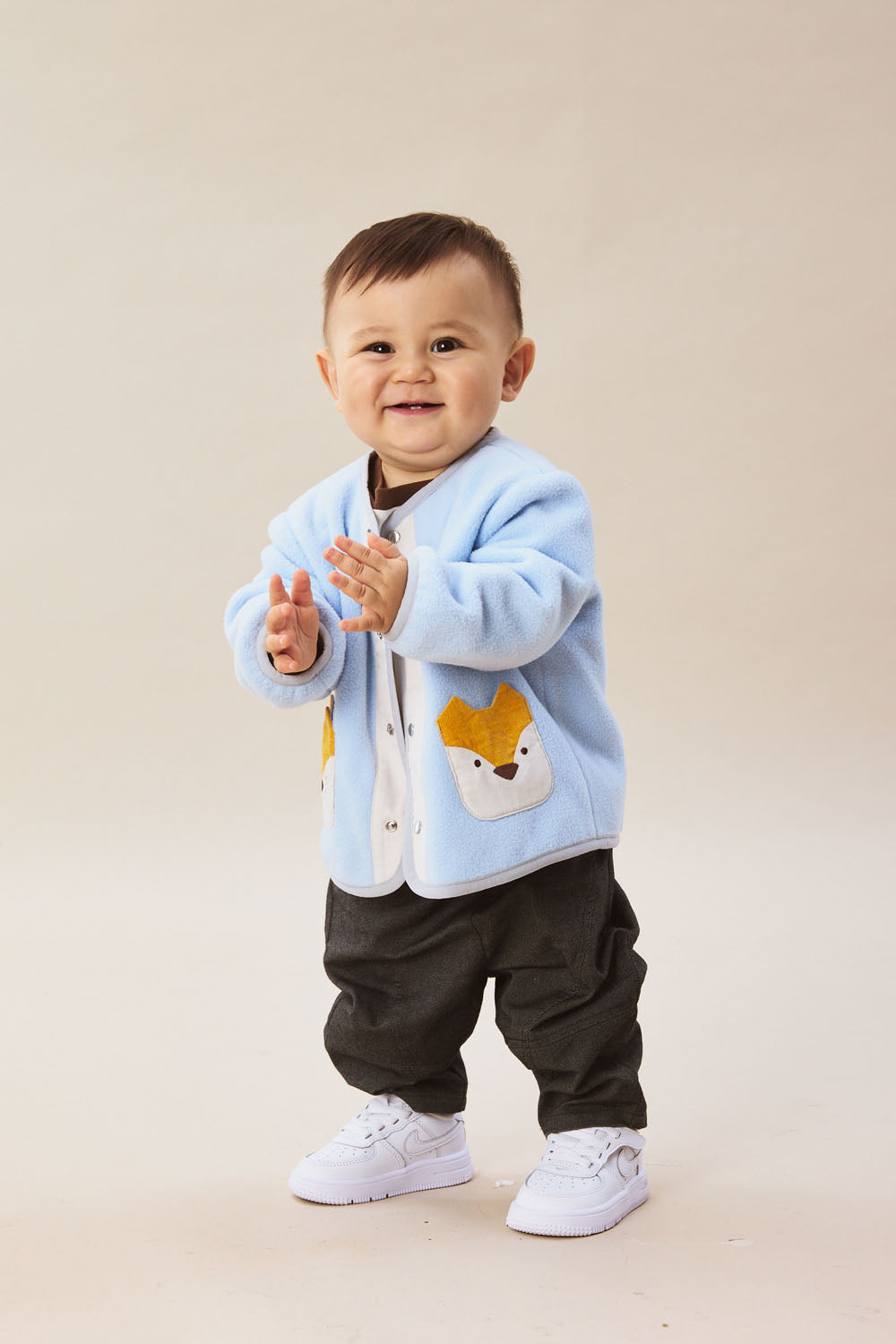 【予約商品】Luxuryコレクション:Little Fox Wanderer ノーカラー スナップボタン キツネポケット長袖ジャケット