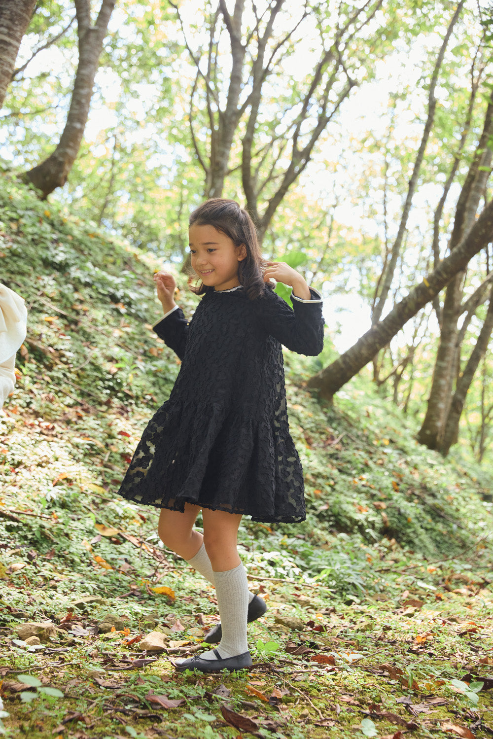 【予約商品】Luxuryコレクション:Daisy Cloud クラウドジャガード ラッフル長袖ワンピース