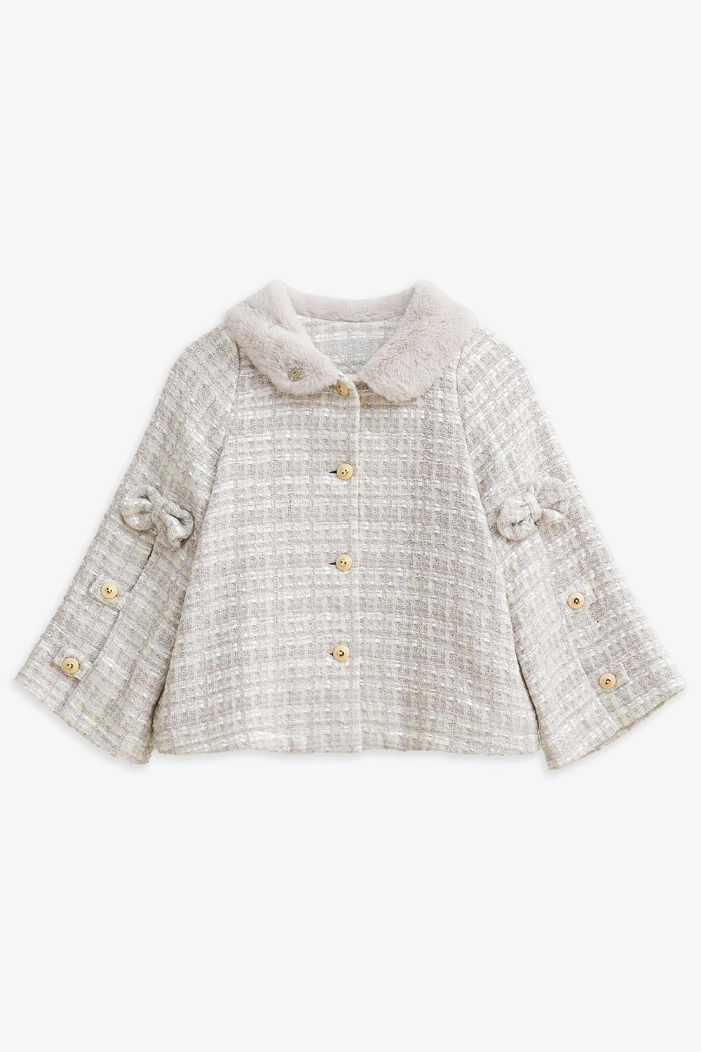 【予約商品】Luxuryコレクション:Autumn Letter ラメツイード ポンチョ風長袖ジャケット