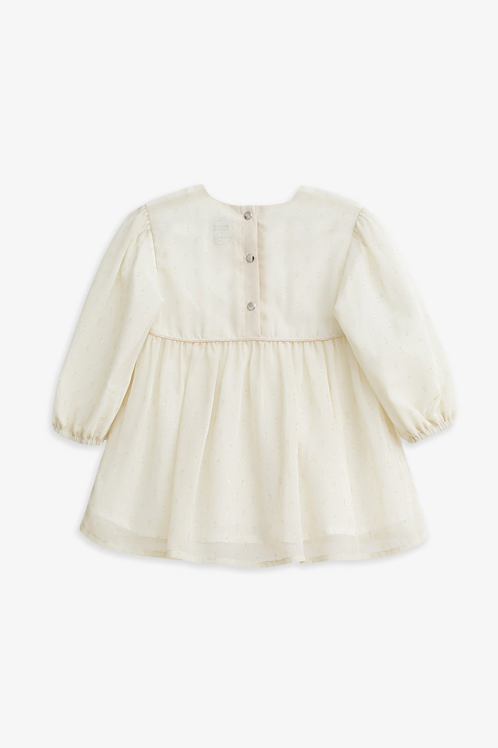 【予約商品】Luxuryコレクション:Cecilia Sparkle ラメシフォン ギャザーリボン長袖ワンピース