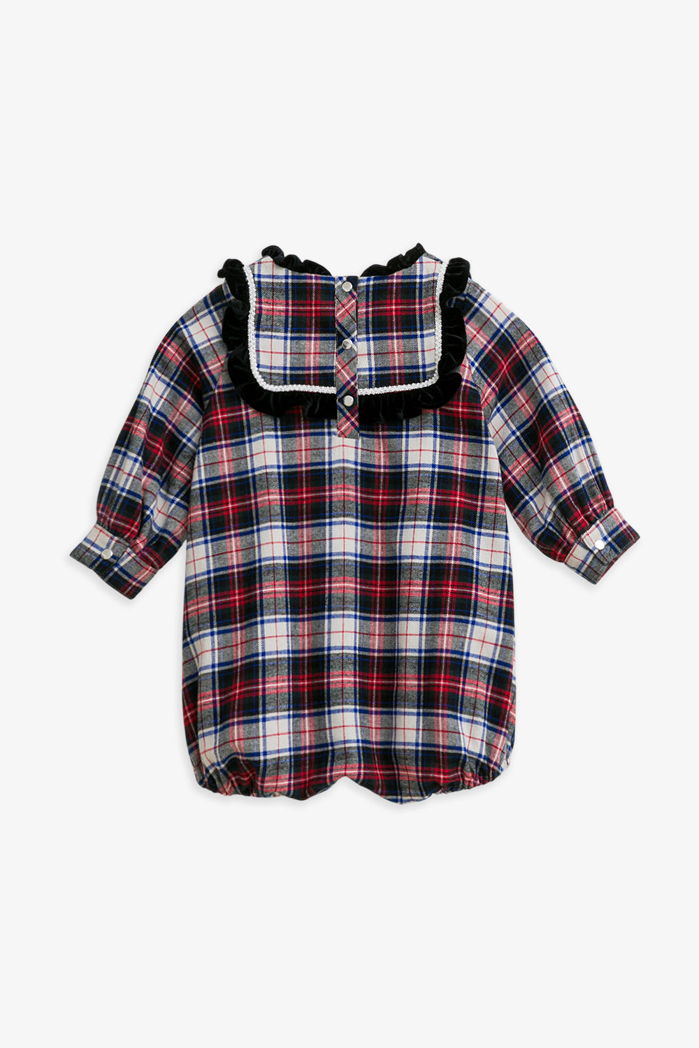 【予約商品】Luxuryコレクション:Winter Tale ベロア フリルカラー 長袖カバーオール