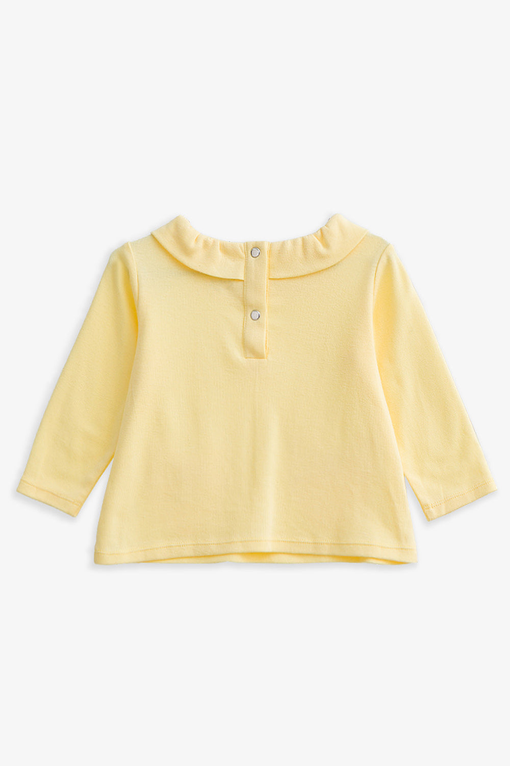 【予約商品】Mainコレクション:Love Note フリルカラー ハートポケット リボン オーガニックコットン長袖トップス