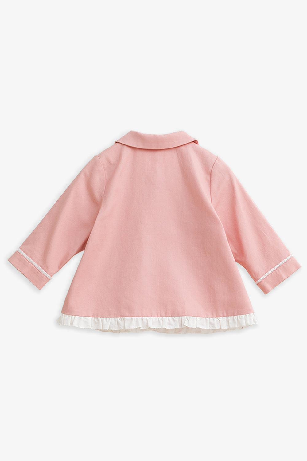 【予約商品】Mainコレクション:Elsie ラウンドカラー フリル切替 オーガニックコットン長袖ジャケット