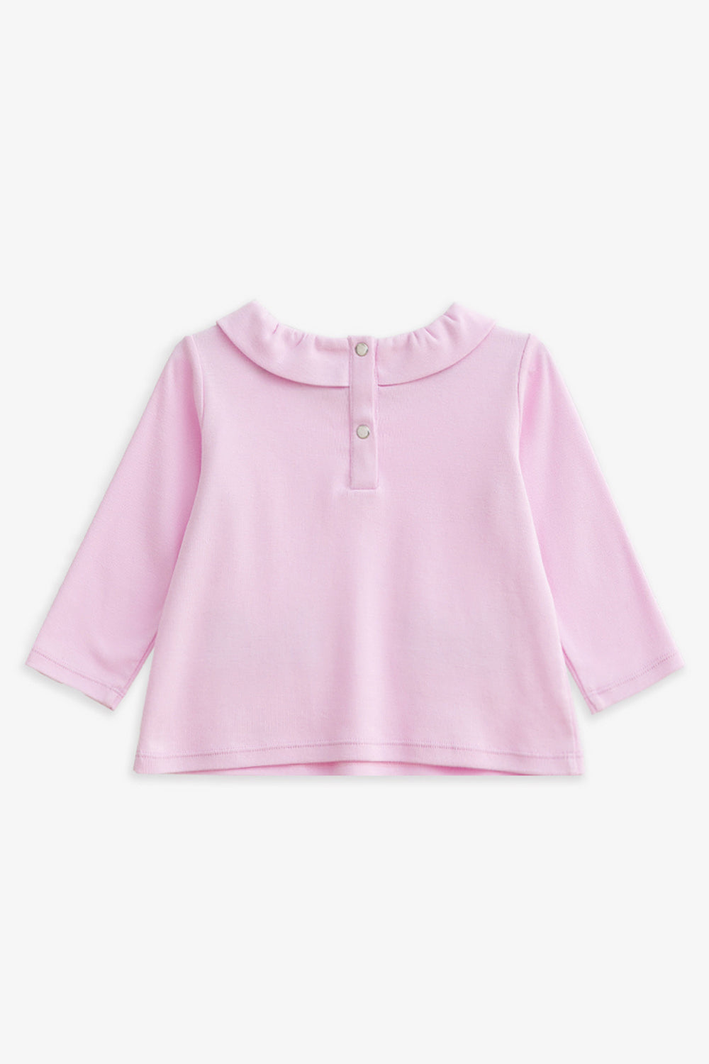 【予約商品】Mainコレクション:Love Note フリルカラー ハートポケット リボン オーガニックコットン長袖トップス