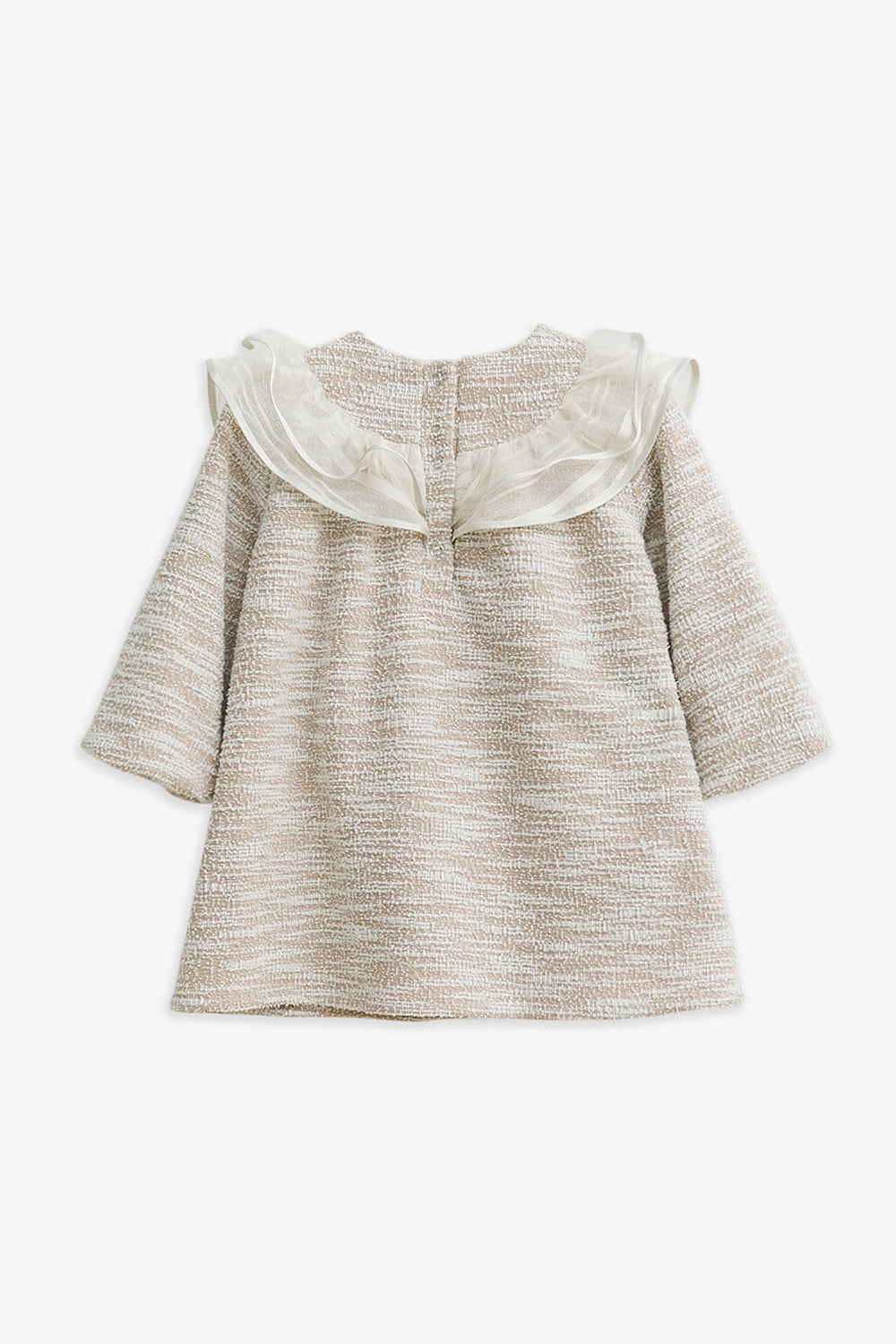 【予約商品】Luxuryコレクション:Beatrice ツイード ダブルフリルカラー長袖ワンピース