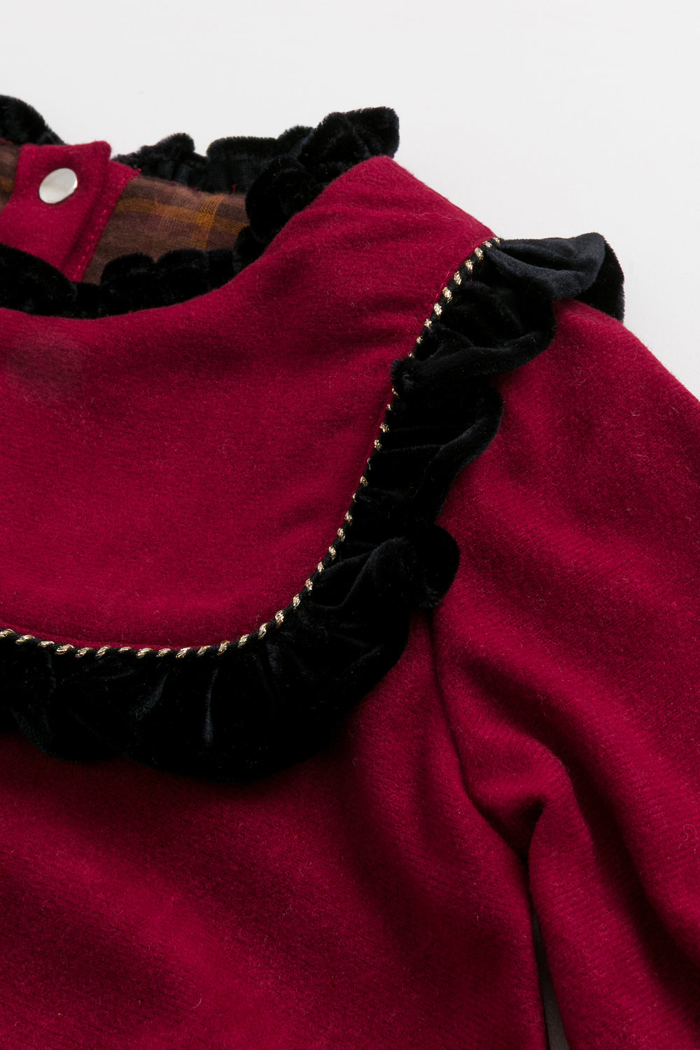 【予約商品】Luxuryコレクション:Winter Tale ベロア フリルカラー 長袖カバーオール