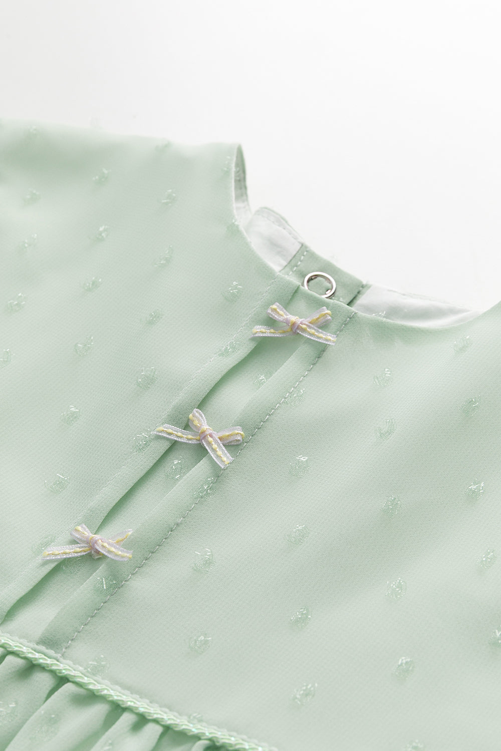 【予約商品】Luxuryコレクション:Cecilia Sparkle ラメシフォン ギャザーリボン長袖ワンピース
