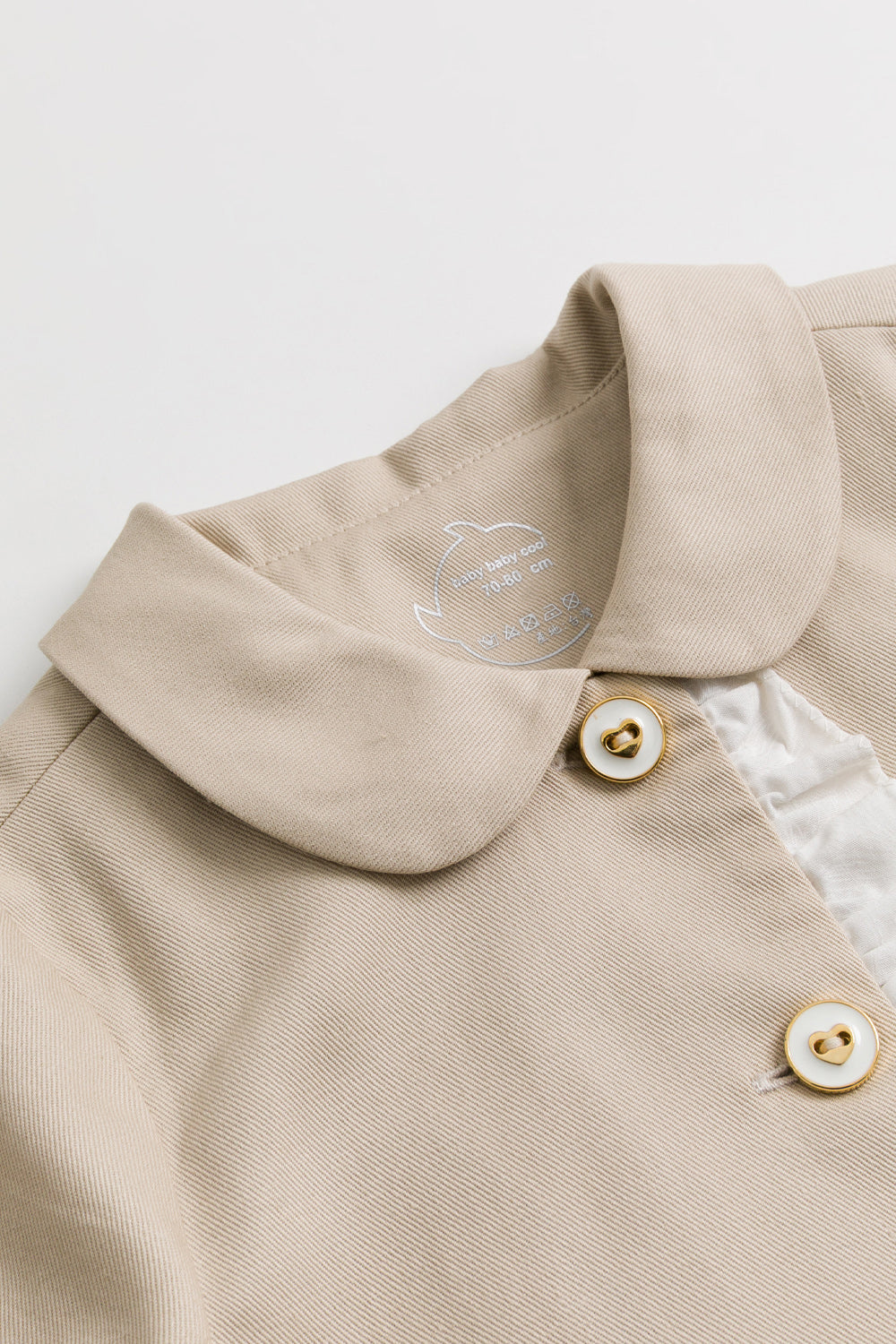 【予約商品】Mainコレクション:Elsie ラウンドカラー フリル切替 オーガニックコットン長袖ジャケット