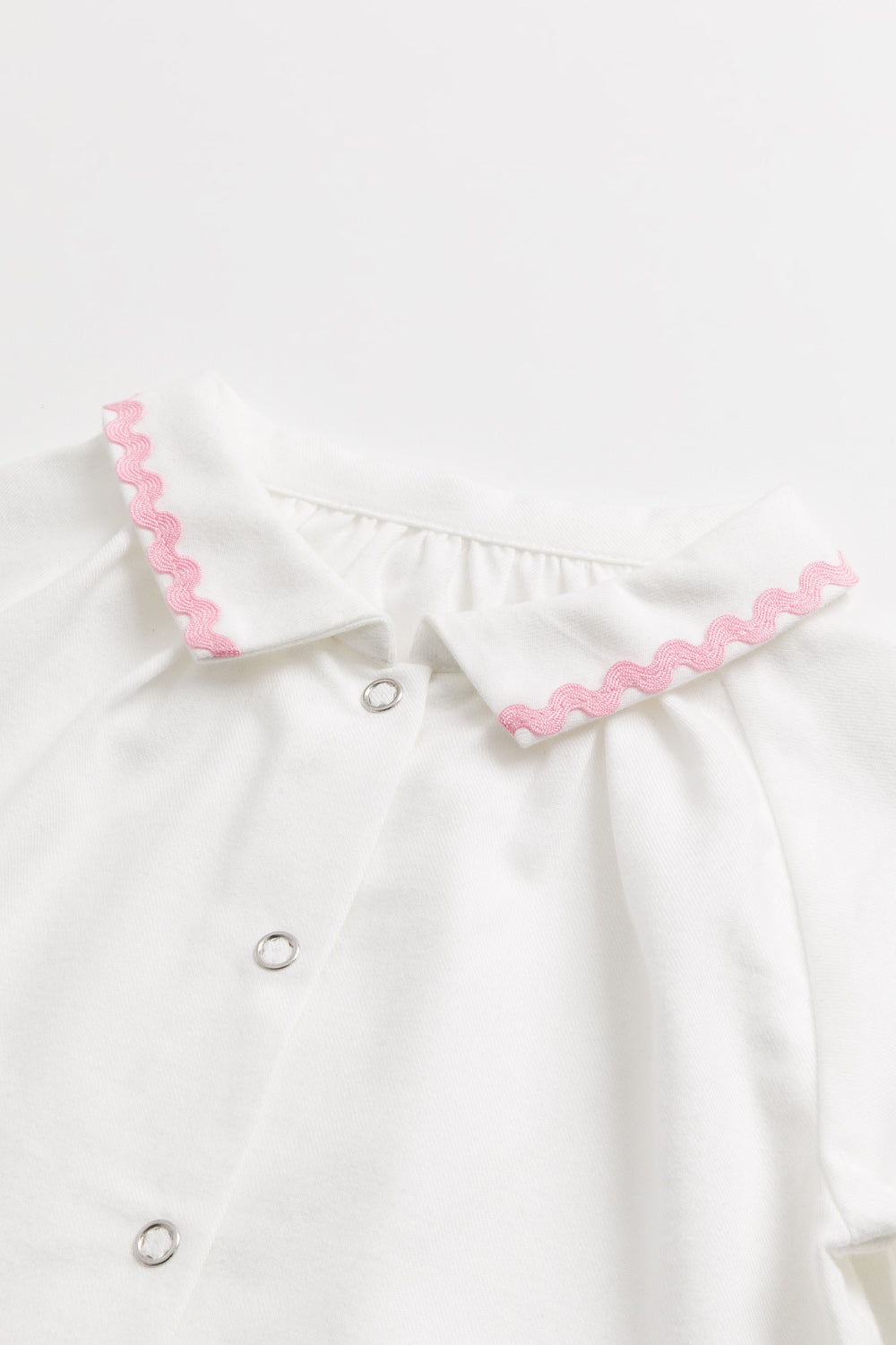 【予約商品】Mainコレクション:Amelie ウェーブテープ ギャザーオーガニックコットン長袖シャツ