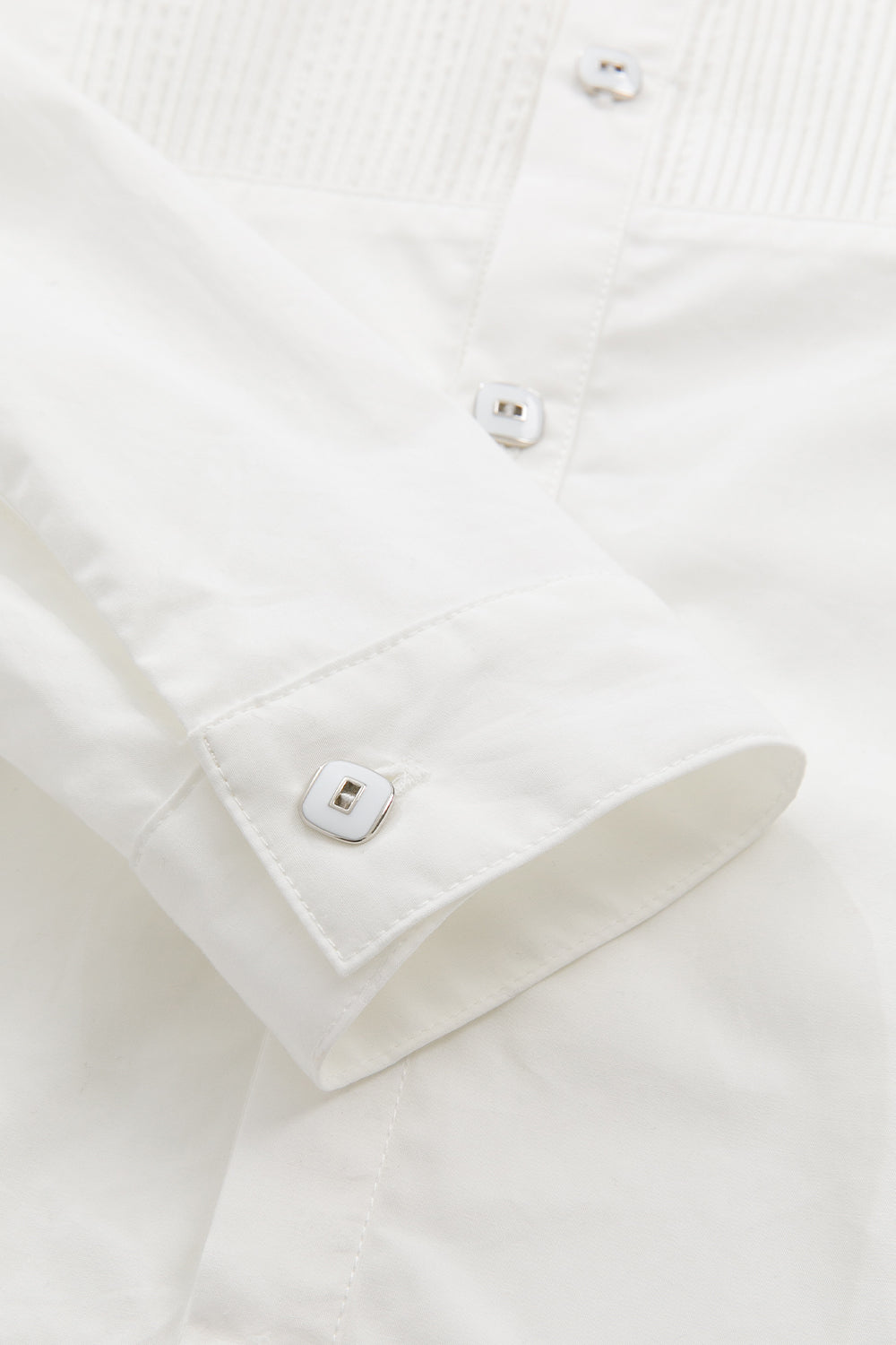 【予約商品】Main コレクション:Heirloom Pintuck ピンタックホワイト長袖シャツ