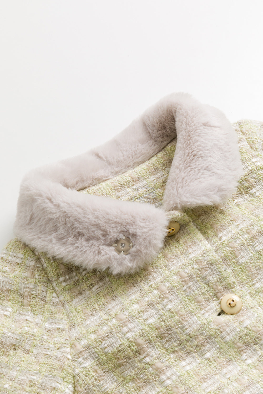 【予約商品】Luxuryコレクション:Autumn Letter ラメツイード ポンチョ風長袖ジャケット