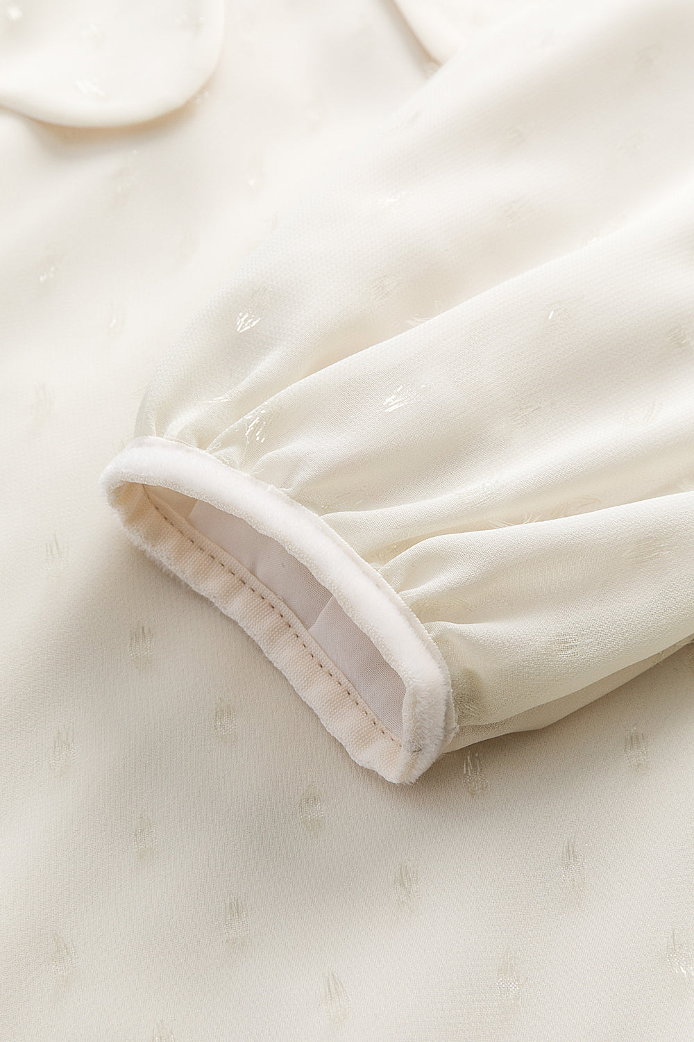 【予約商品】Luxuryコレクション:Winter Blossom ラメシフォン リボンカラー長袖ブラウス