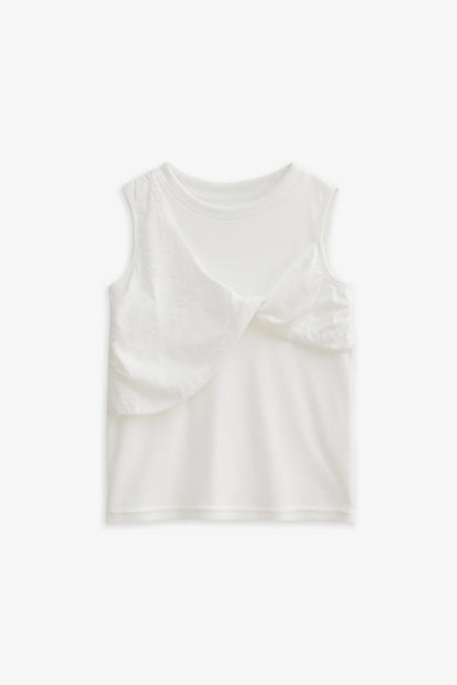 【予約商品】Luxury コレクション：Mini Fleur ツイストノースリーブトップス