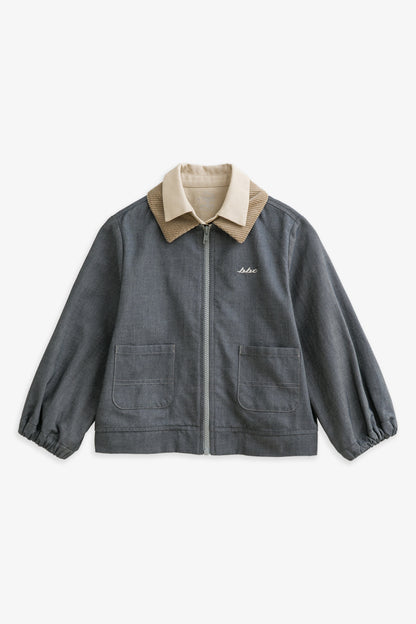 【予約商品】Mainコレクション：Arthur フェイクレイヤード デニム長袖ジャケット
