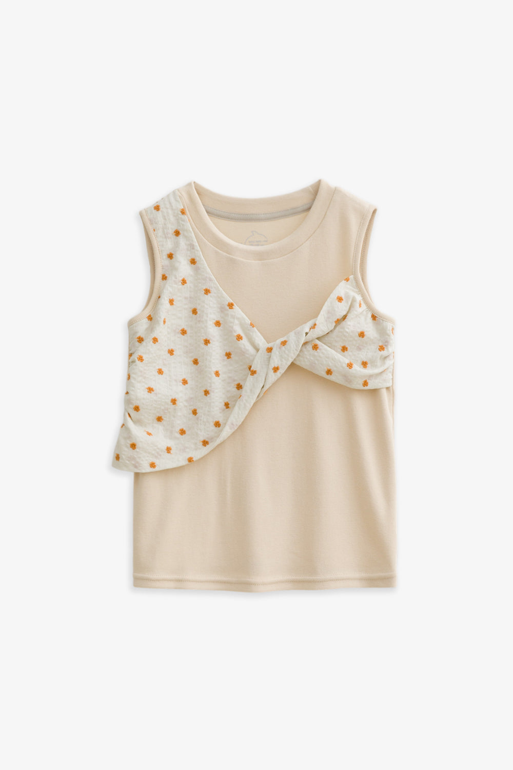 【予約商品】Luxury コレクション：Mini Fleur ツイストノースリーブトップス