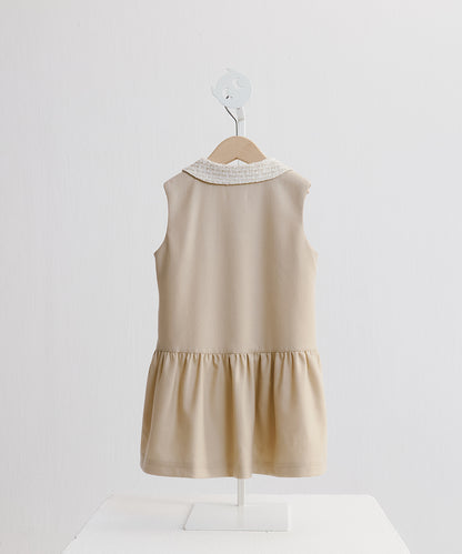 Luxuryコレクション-花びら襟の前開きベストワンピース