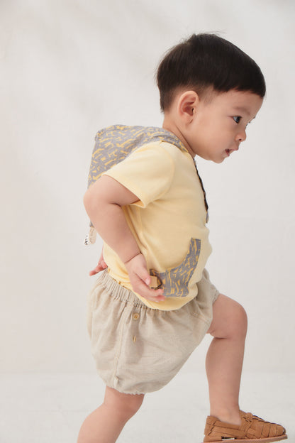 Main コレクション: トレンドキッズ切替えポケット　フード付きロンパース