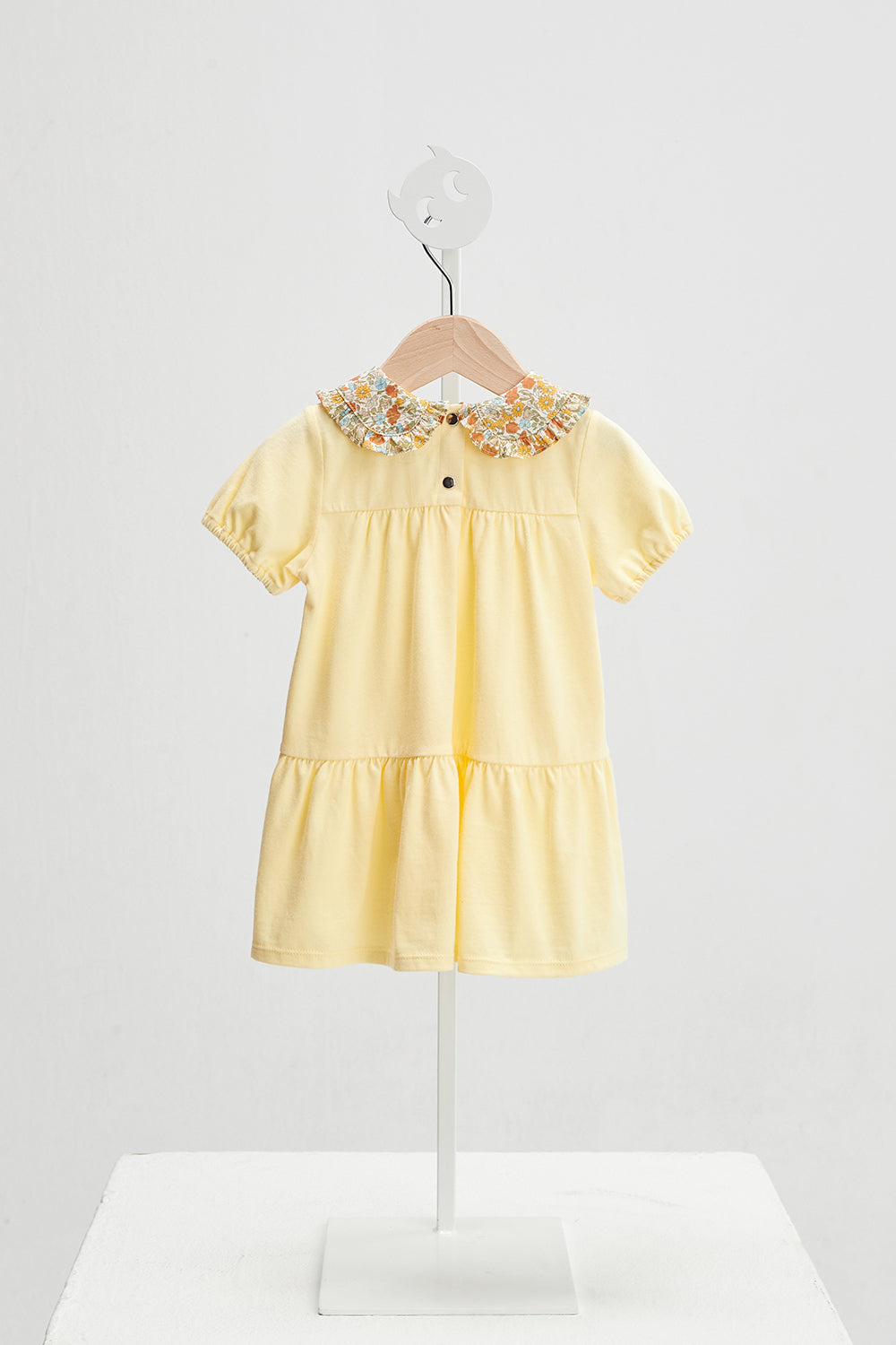 Main コレクション: Floral - フローラル フレンチ風花柄襟ケーキ型ワンピース