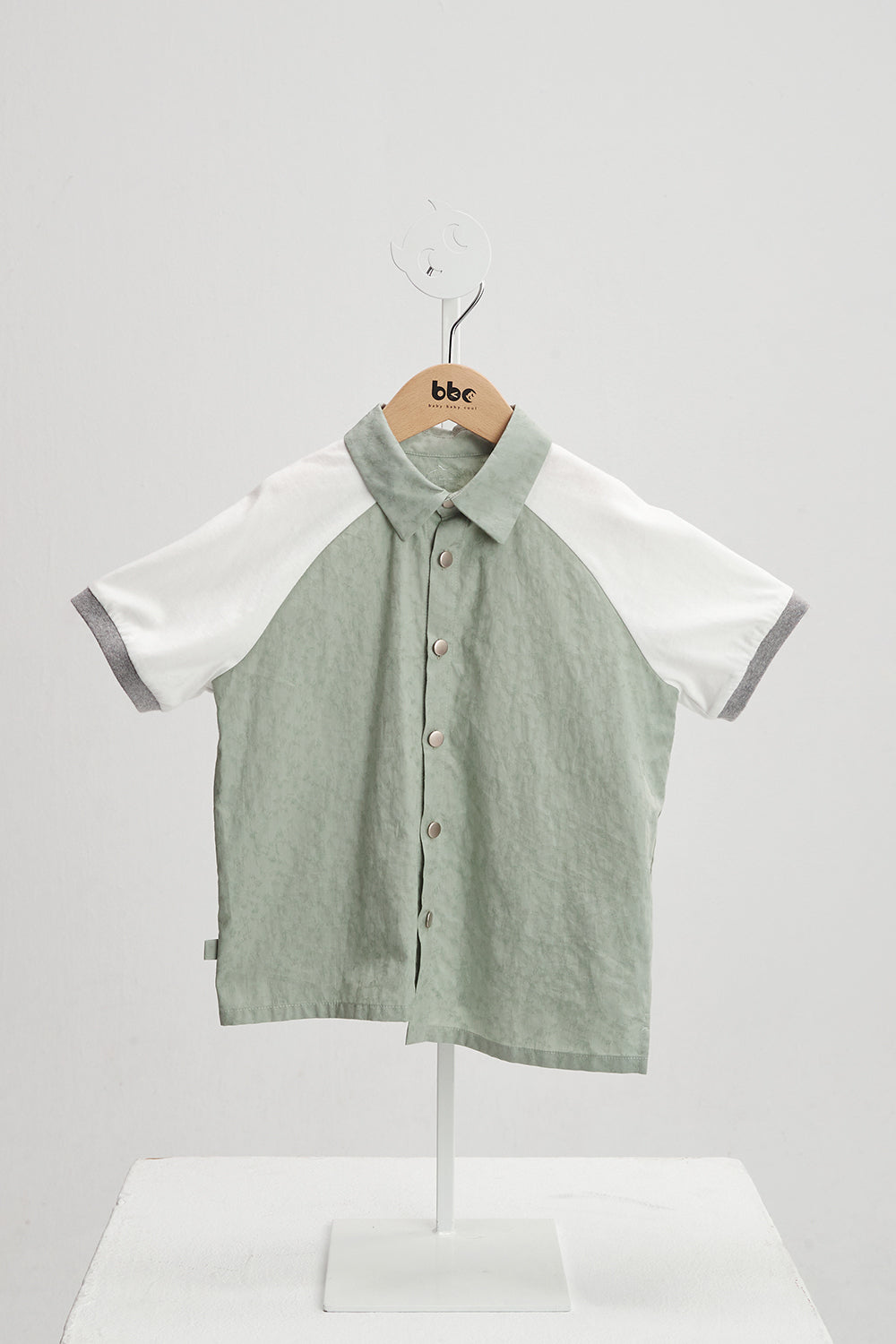 Luxuryコレクション: 小さなジェントルマンレトロ風アシンメトリー切替えシャツ