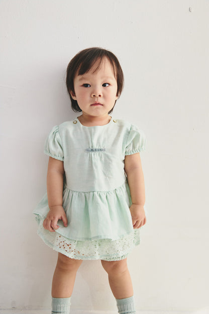 【予約商品】Mainコレクション：Nuageパフスリーブティアードトップス