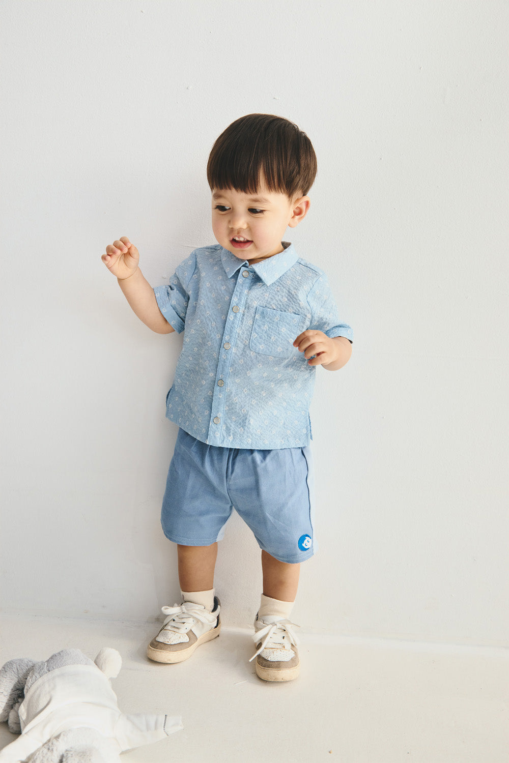 【予約商品】Luxury コレクション：Soft Motif  総柄プリントテーラードカラーシャツ