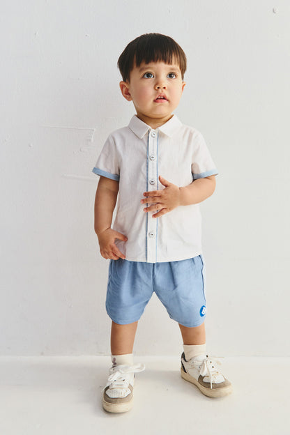 【予約商品】Main コレクション：Atelier Pintuck ピンタックカラーブロックシャツ