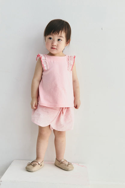 【予約商品】Main コレクション： Aurore フリルノースリーブトップス