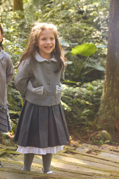 【予約商品】Luxuryコレクション：Woodland Layer ダブルレイヤード リボン付き プリーツスカート