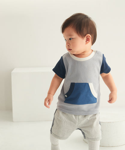 バイカラービッグポケットTシャツ