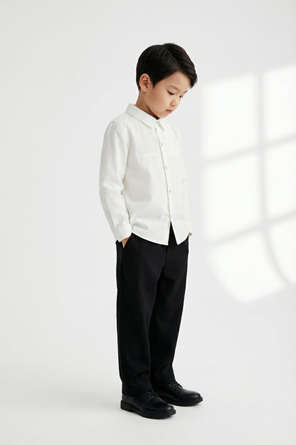 【予約商品】Main コレクション：Heirloom Pintuck ピンタックホワイト長袖シャツ