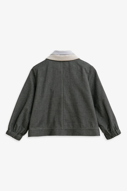 【予約商品】Mainコレクション：Arthur フェイクレイヤード デニム長袖ジャケット