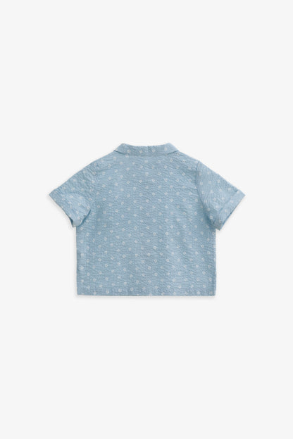 【予約商品】Luxury コレクション：Soft Motif  総柄プリントテーラードカラーシャツ
