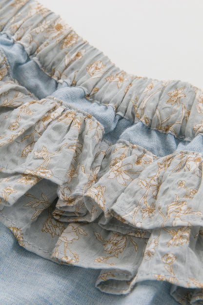 【予約商品】Luxuryコレクション：Doux Garden 花柄多層フリルブルマ